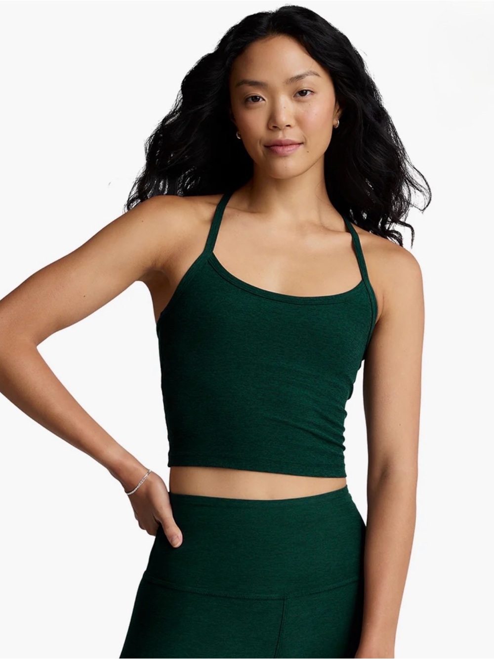 Beyond Yoga Refocus Crop Tank, Forest Green, XS